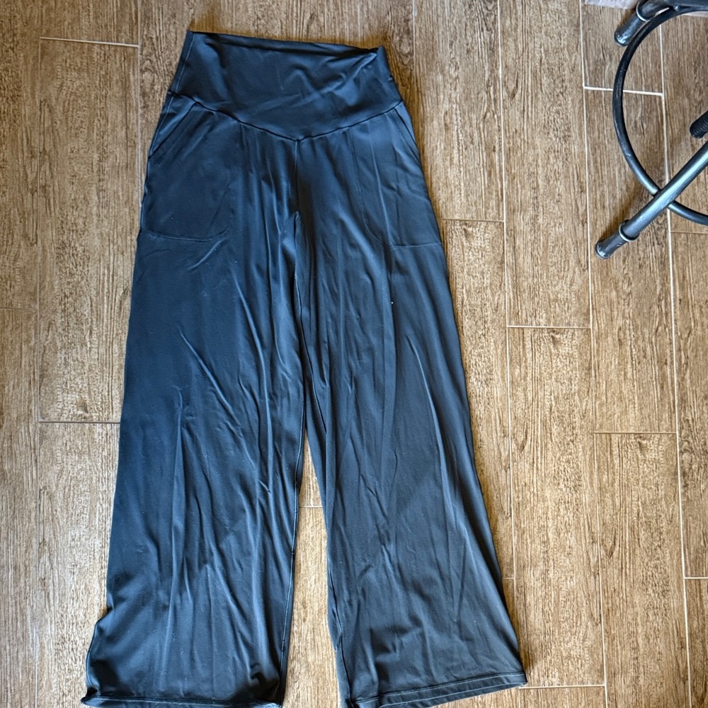 aerie Wide Leg Black Lounge Pants